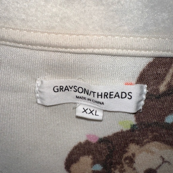 🤍Grayson Threads Teddy Bear Holiday Lights Zip-up Fleece Sweatshirt - Picture 4 of 4